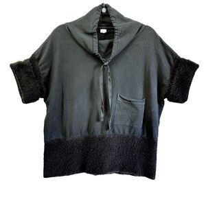 DEHA Womens Cowl Neck Cotton/Mohair Sweater Sweatshirt Top Black Sz M Italy